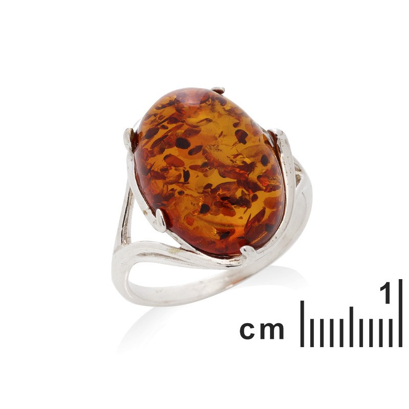 BAGUE ARGENT AMBRE