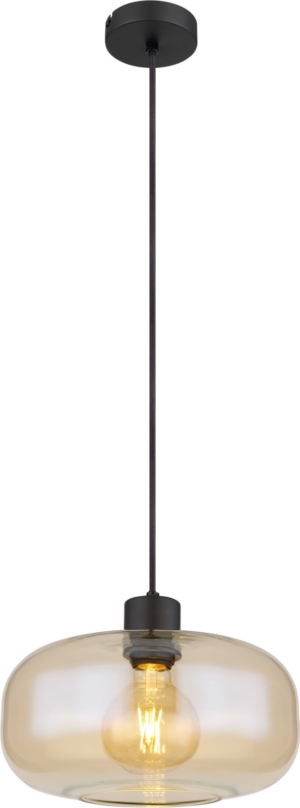 Pendelleuchte - schwarz matt - 120 cm hoch