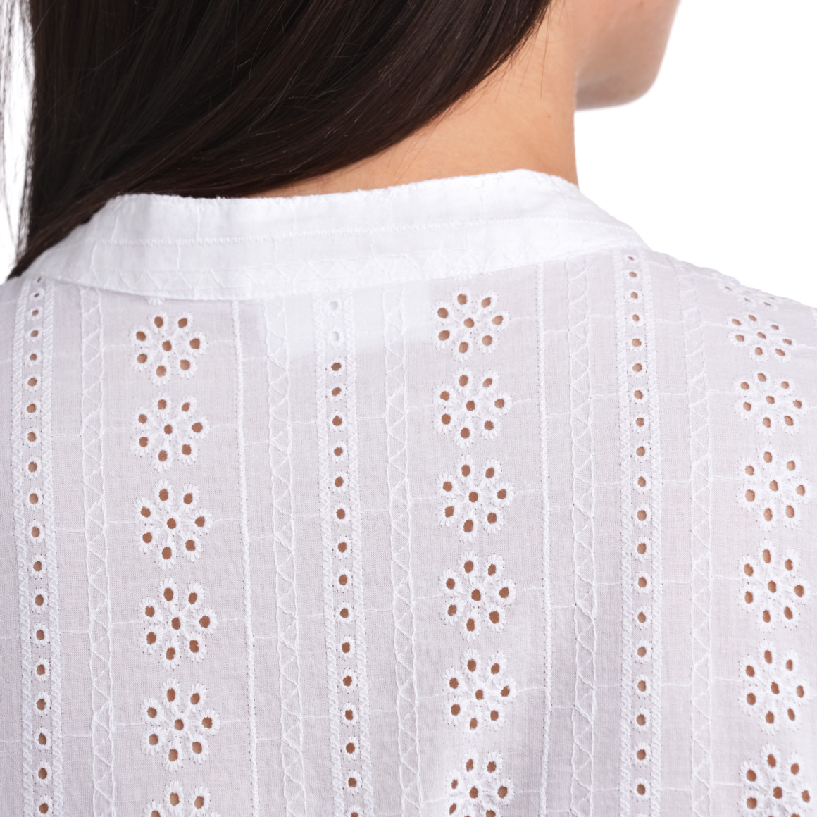 Gina Benotti Damen Dirndl-Bluse mit Lochstickerei weiss