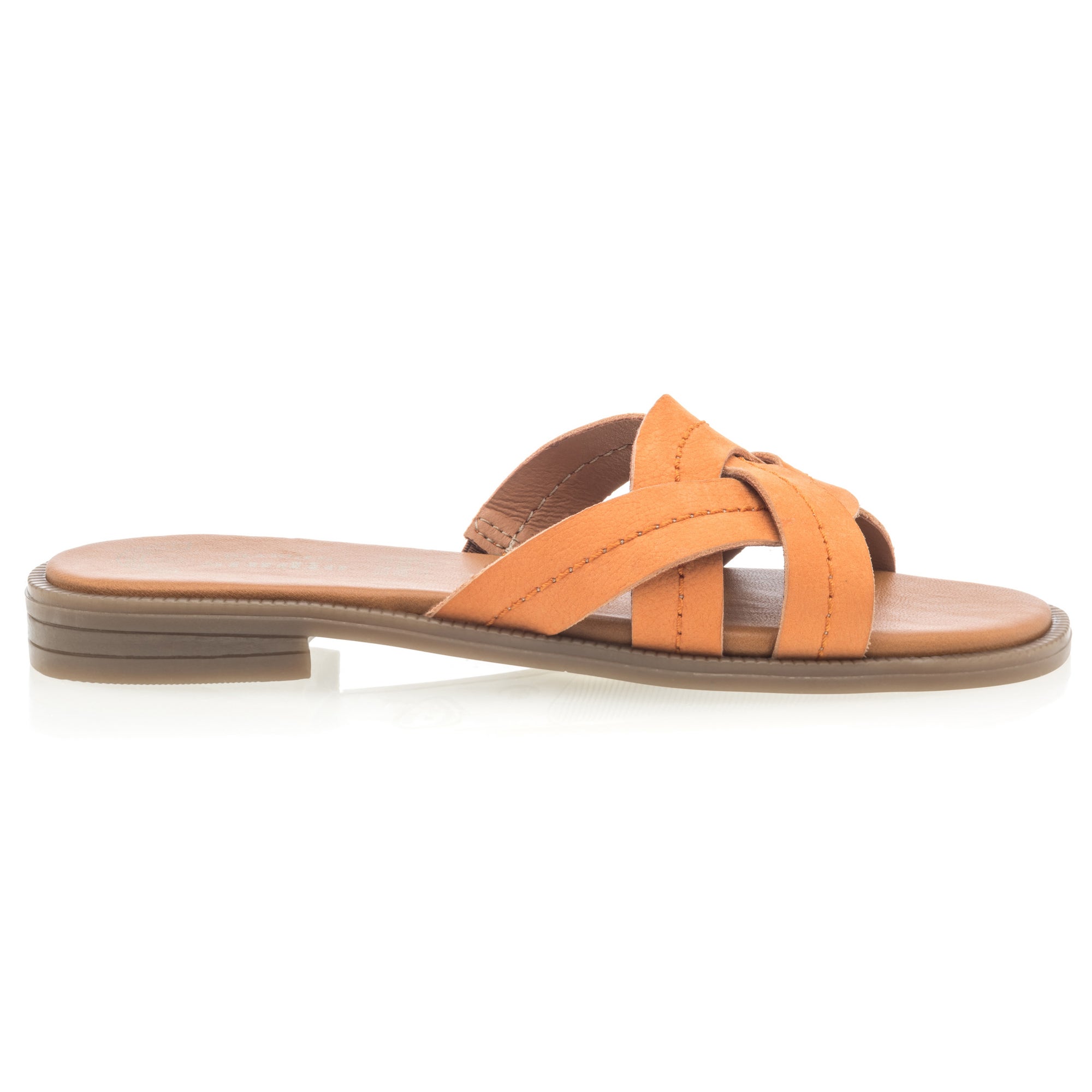Mules Femme en cuir orange