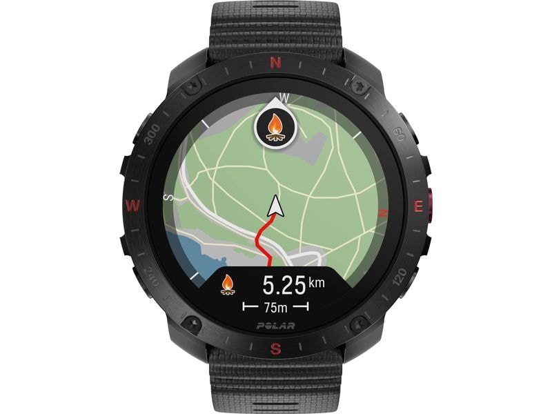 POLAR GPS-Sportuhr Grit X2 Pro Night Black Sportuhr mit optischer Pulsmessung und Smartwatch-Navigation