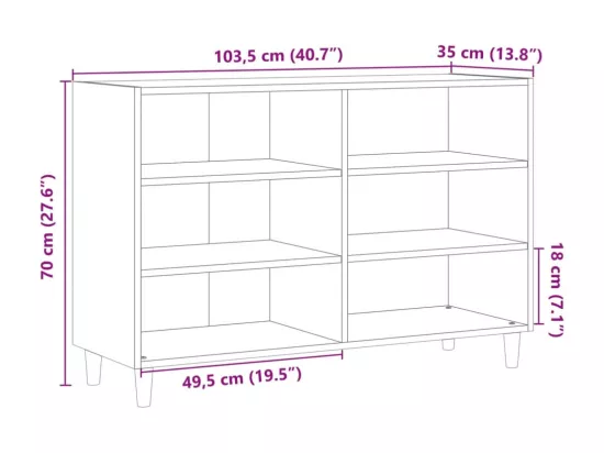 Buffet vieux bois 103,5x35x70 cm bois d'ingénierie