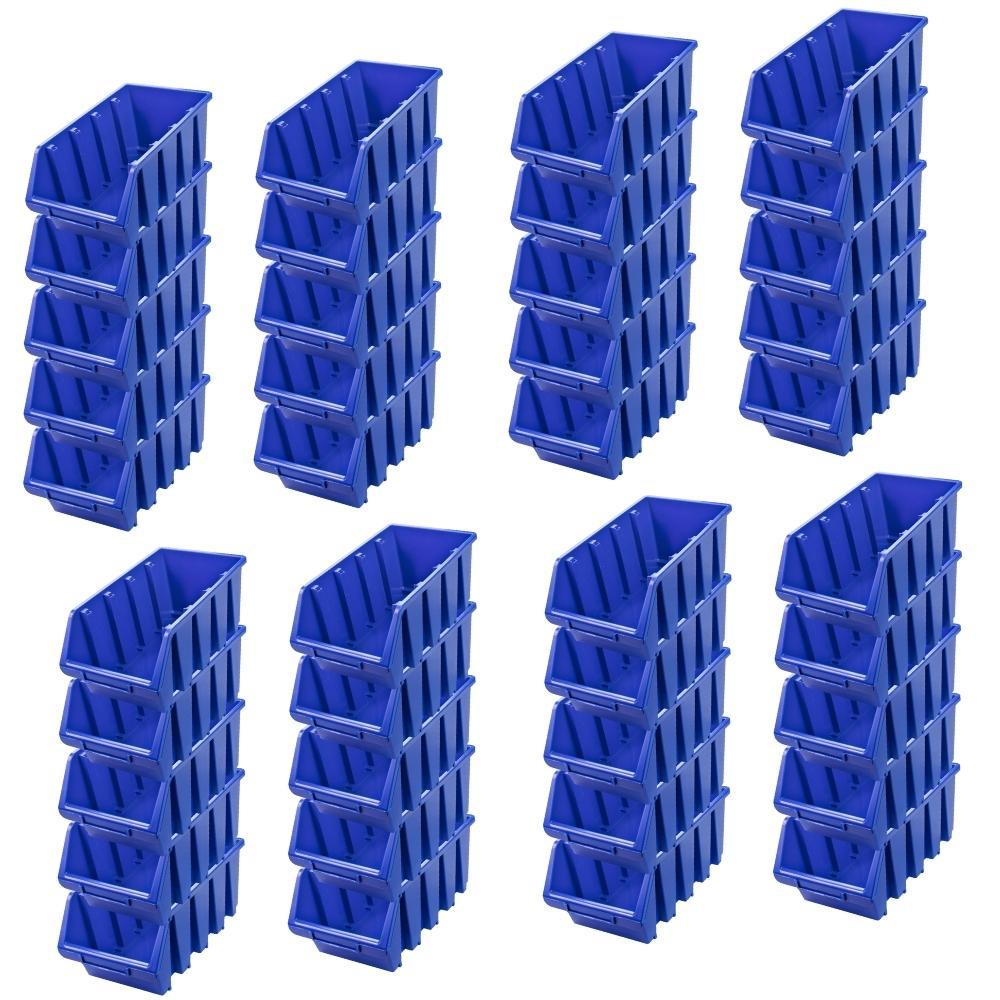 PROREGAL SuperSaver Set 40x Opbergdoos 4 HxBxD 15,5 x 20,4 x 34 cm Polypropyleen Blauw