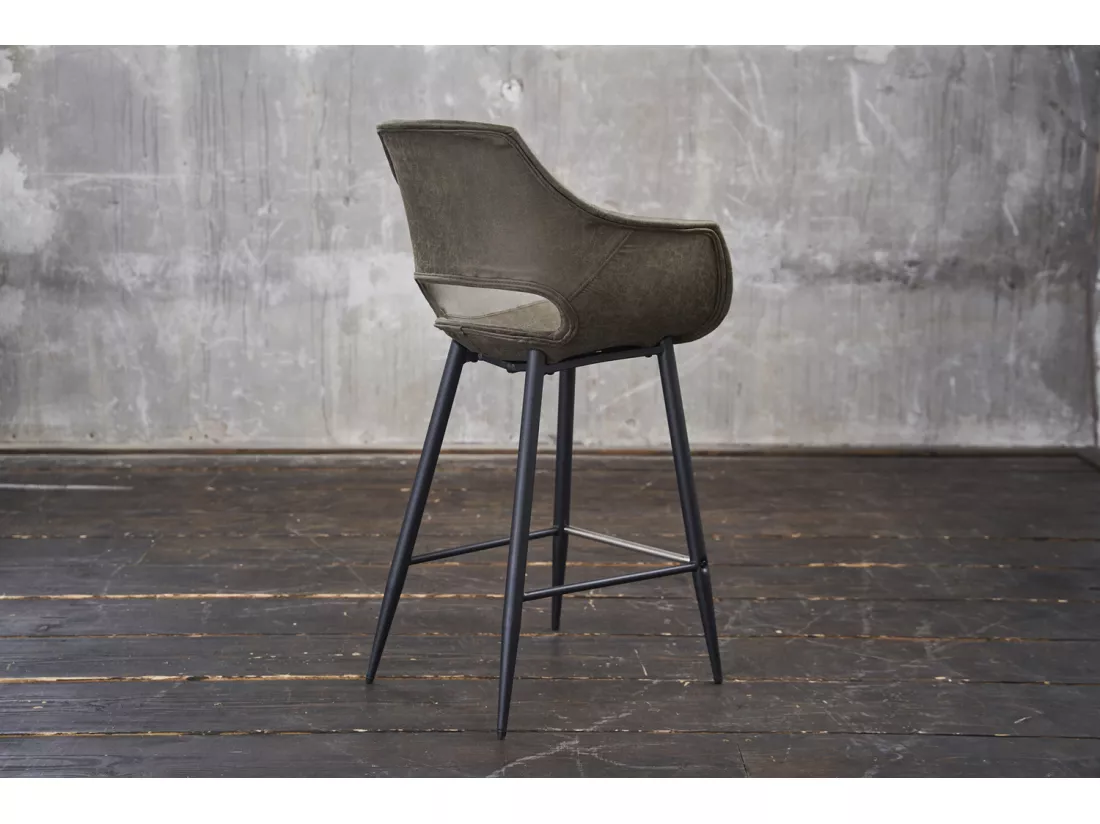 Tabouret - Vert microfibre - CALI