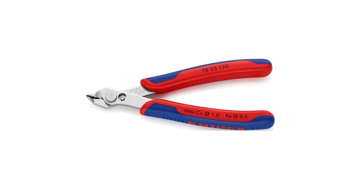 KNIPEXElectronic Super Knips 78 23 125 elektronica-tang  (Rood/blauw)