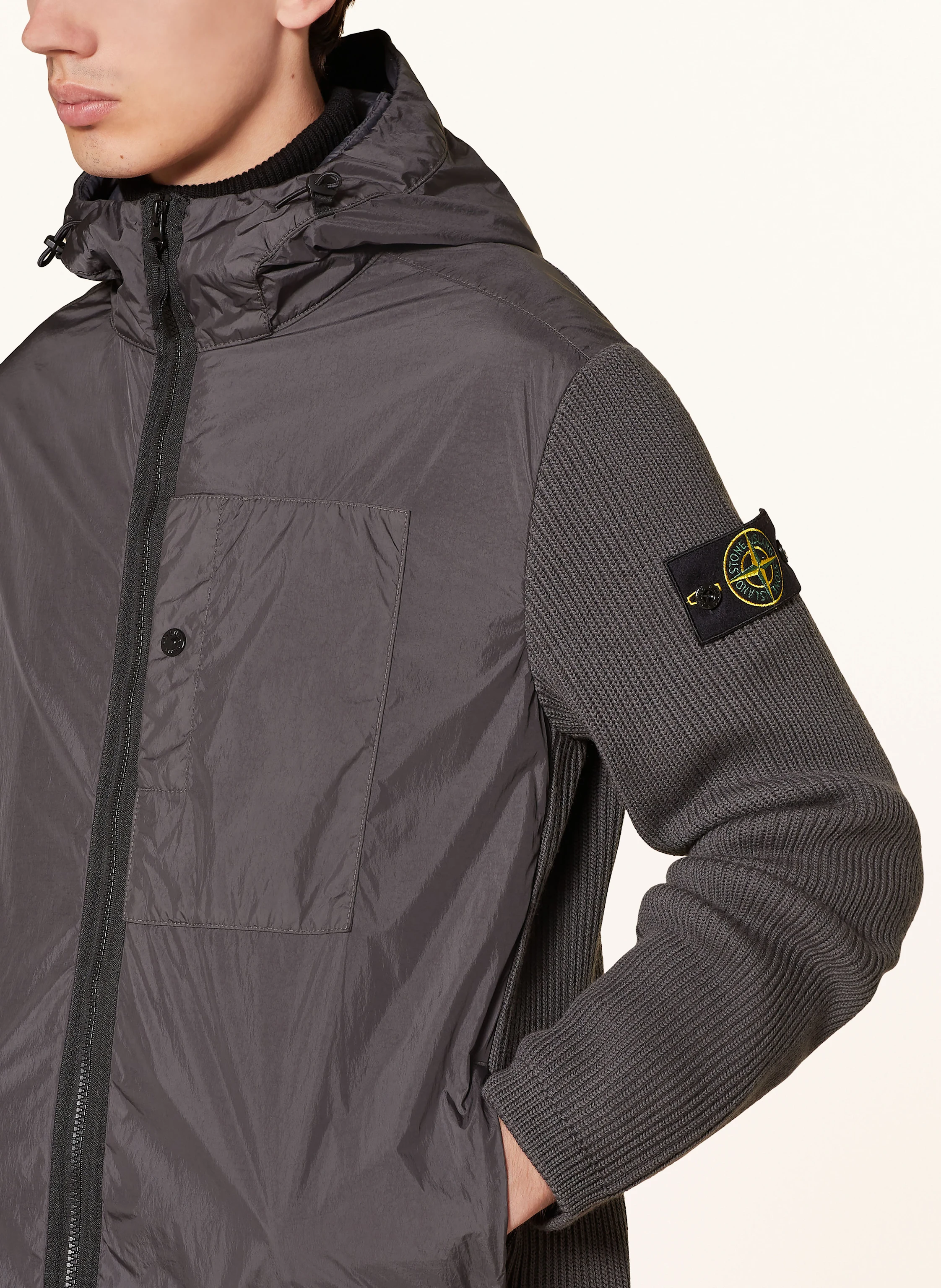 STONE ISLAND Jacke im Materialmix mit Primaloft®-Isolierung