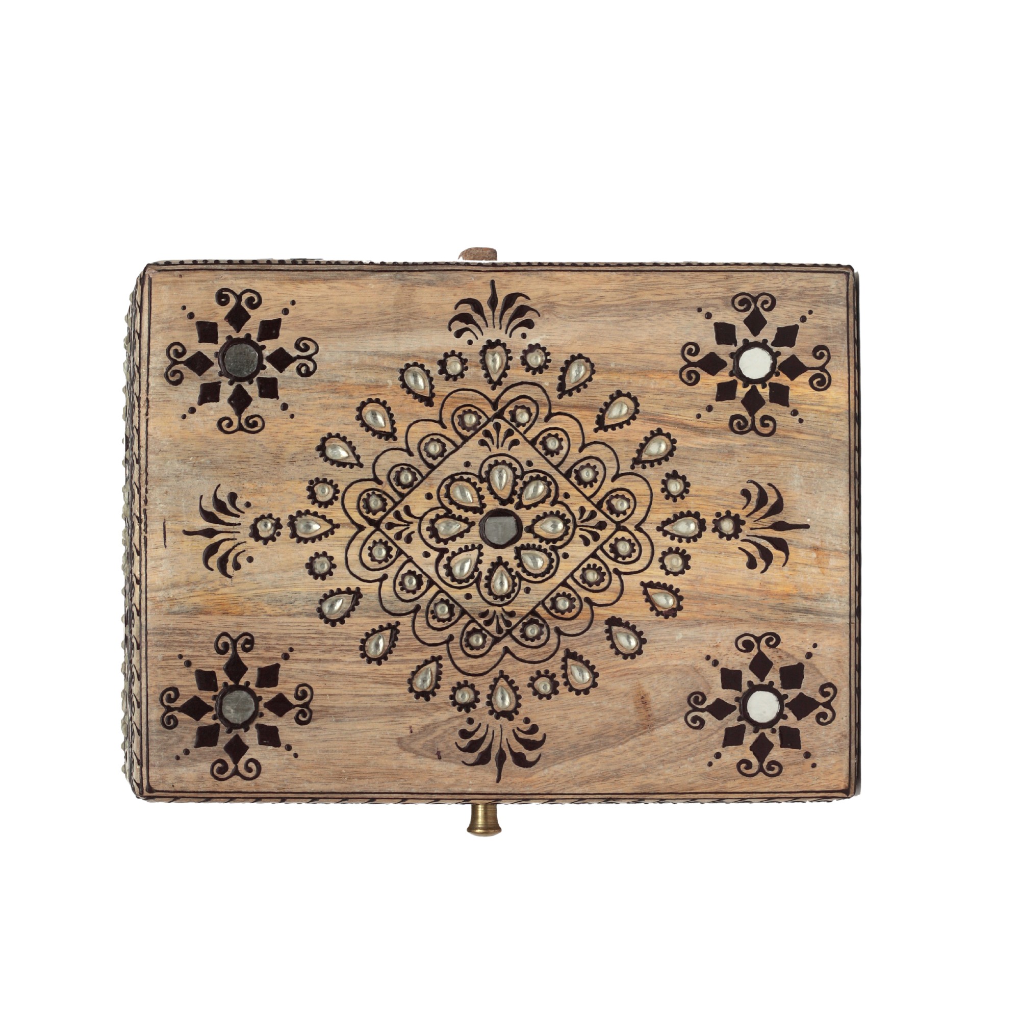 Schubladenbox 'Shaime', 4 Schubladen, natur, schwarz, B 28 cm, L 13 cm, H 22 cm von fischer's lagerhaus