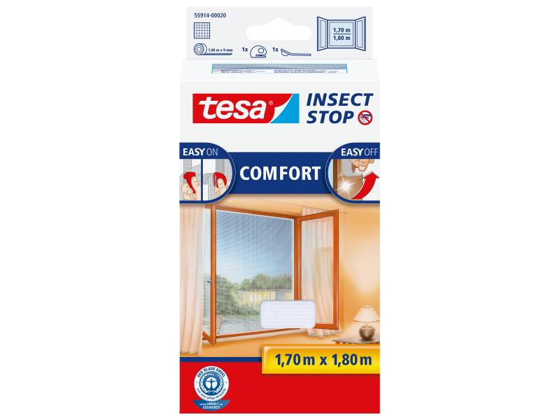 tesa Fliegengitter Insect Stop Comfort Fenster 1.7x1.8m wei Insektenschutz für Fenster, weiss