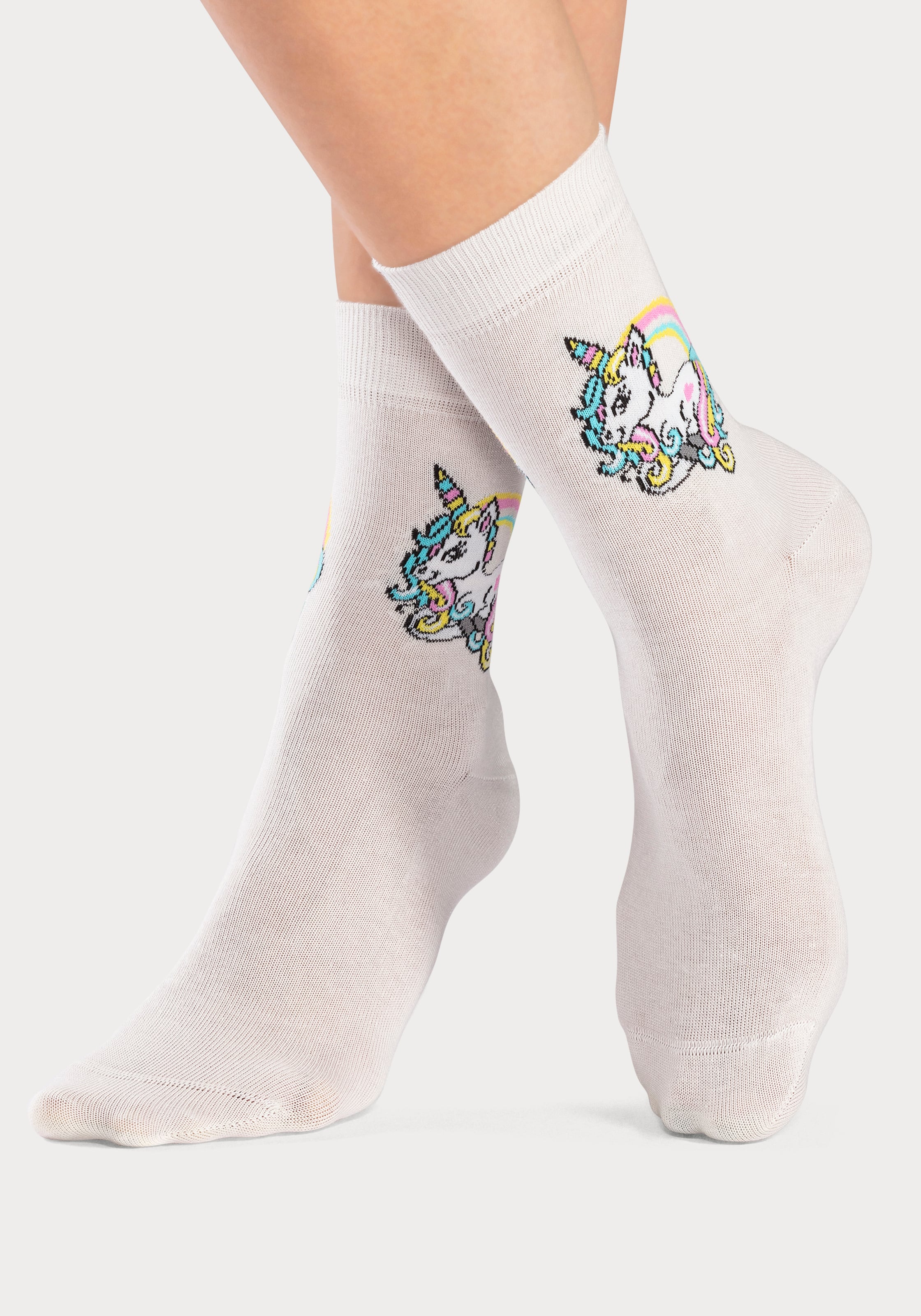H.I.S Basicsocken Packung, 4 Paar tlg. mit Einhorn Motiven