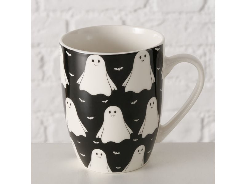 Boltze Universaltasse Ghostie Keramik, 350 ml Dekorative Halloween Tasse