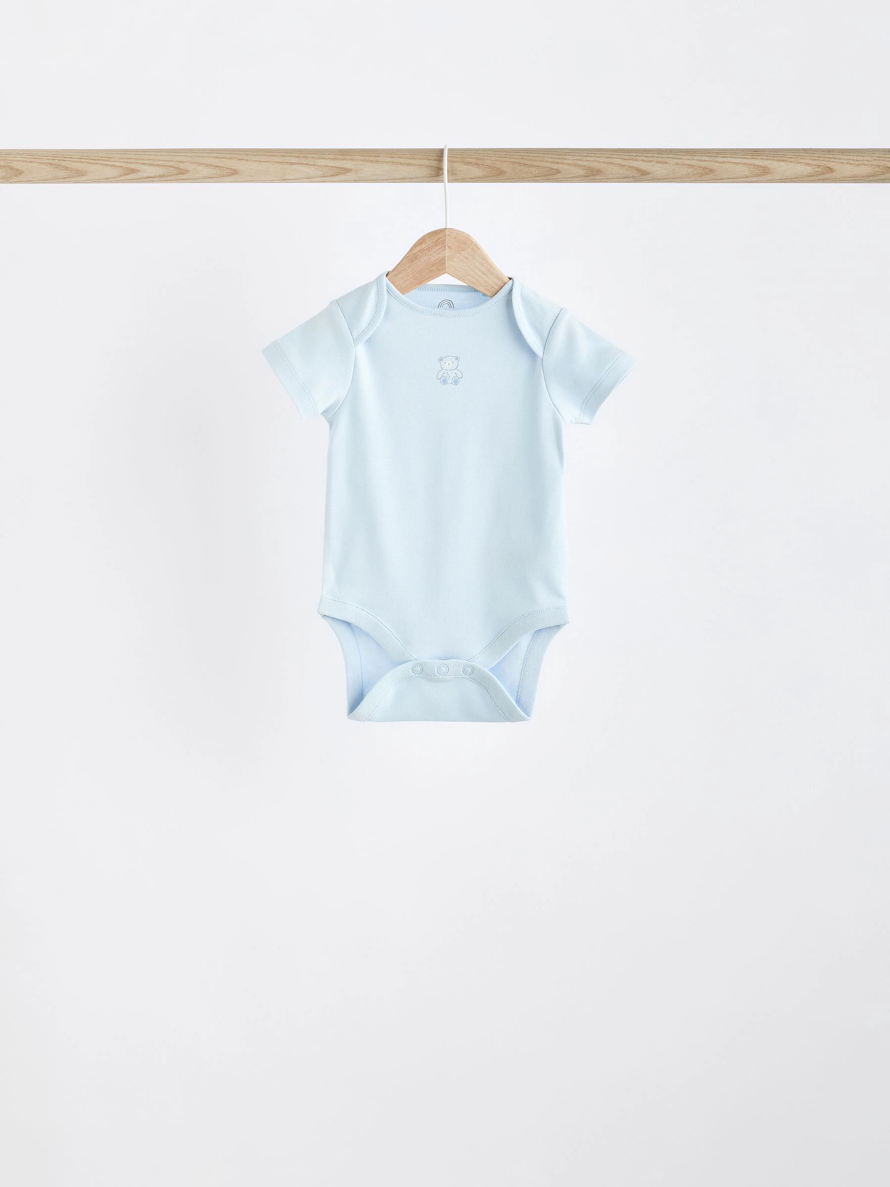 Blauw - Beer Baby Bodysuits met korte mouwen