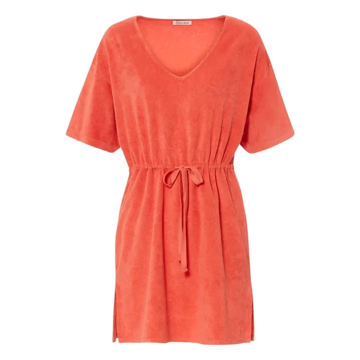 Alma Deia Robe nouée en Éponge Bio | Corail