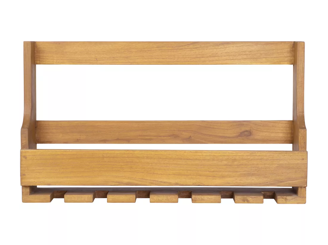 Range bouteilles et verres mural vintage - Bois de Mindi - L. 70 x P. 15 x H. 40 cm - VIDAGO