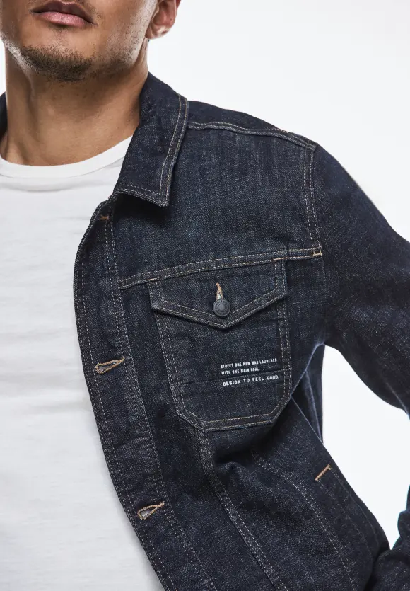 Casual Fit Jeansjacke - dark blue rinsed wash