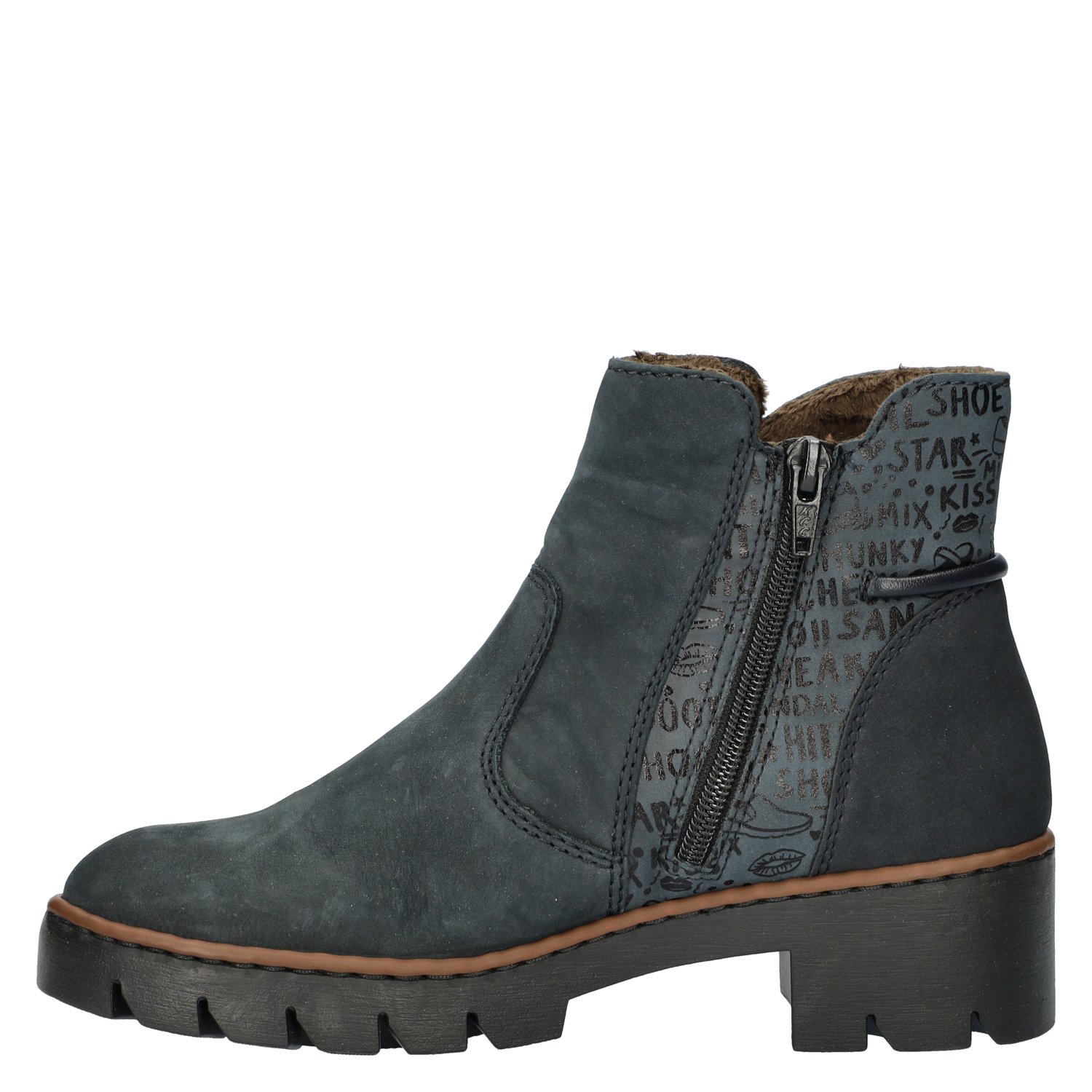 dames enkellaarsje Rieker Blauw
