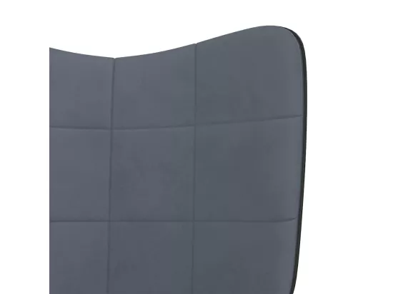 Chaise à bascule Gris foncé Velours et PVC
