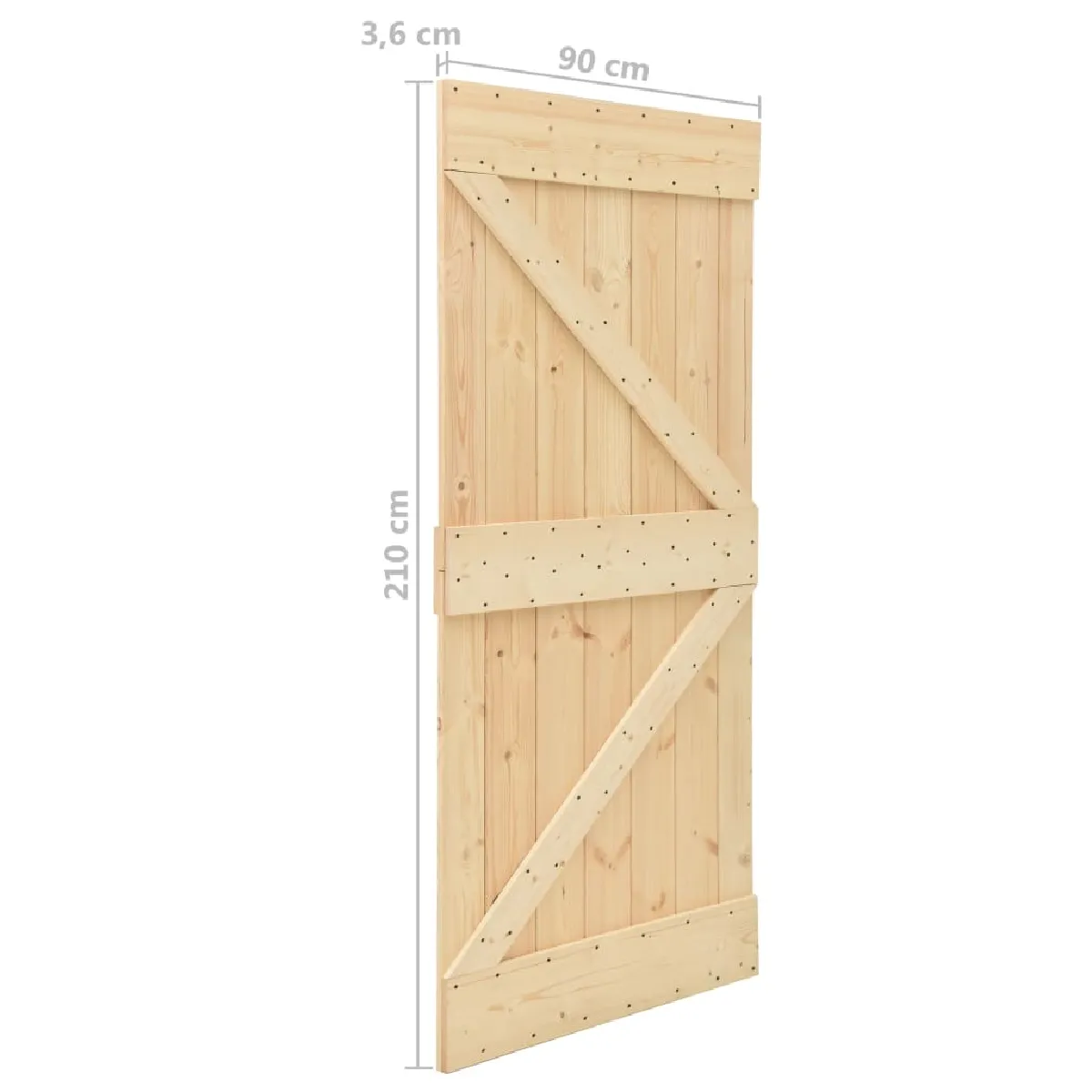 vidaXL Porte coulissante avec quincaillerie - Pin massif