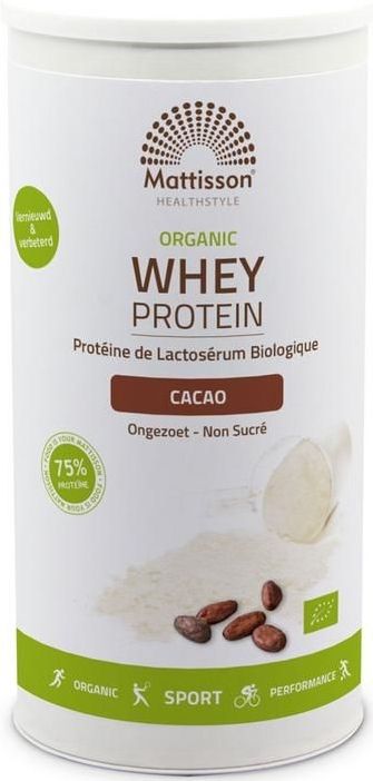 Mattisson - Biologische Wei Proteïne poeder 75% - Cacao - 450 g