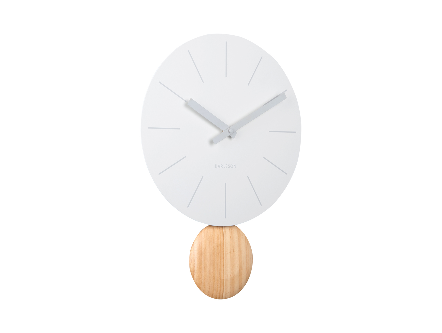 Wall clock Arlo pendulum matt white