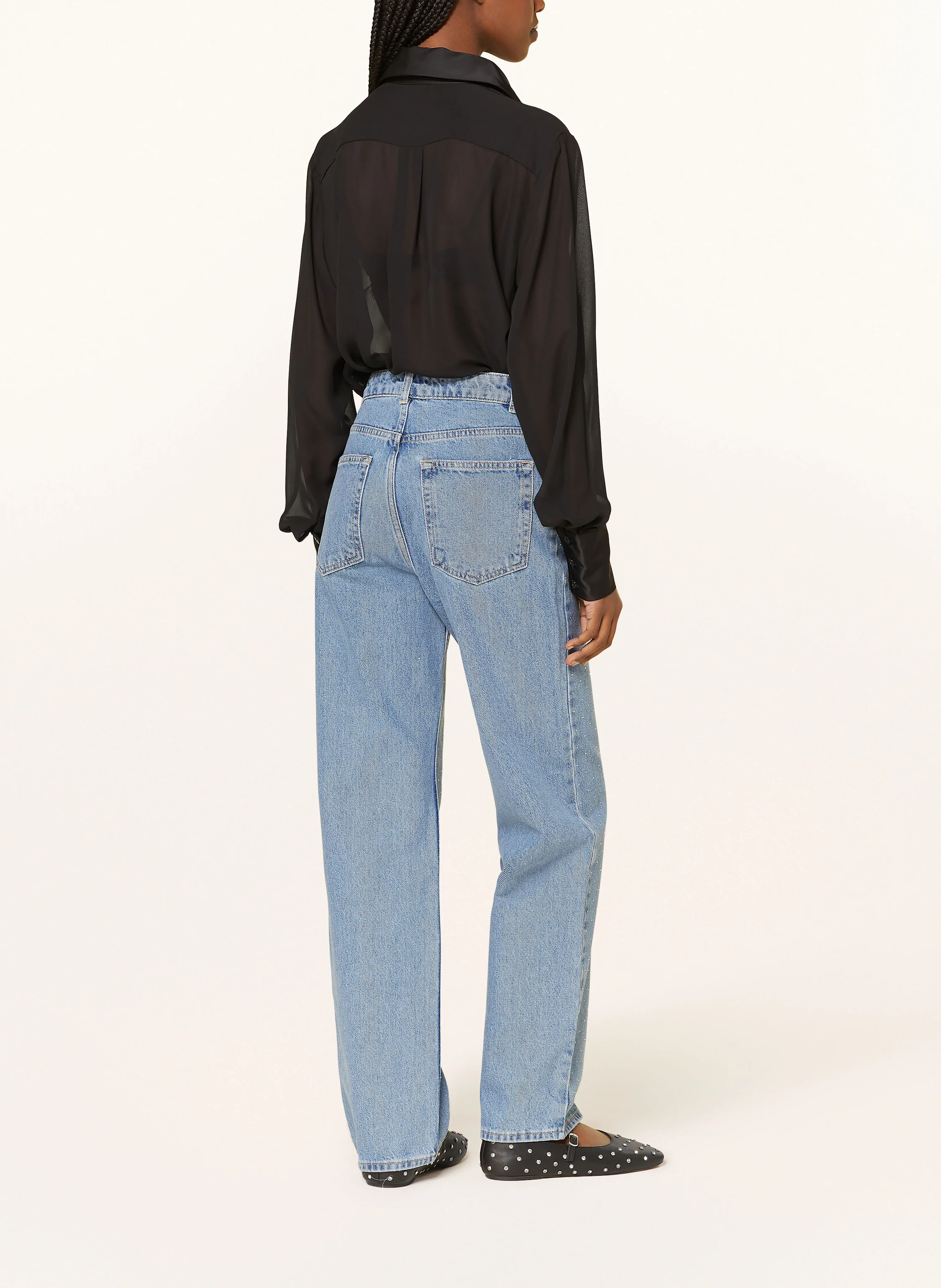 NEO NOIR Flared Jeans SIMONA mit Schmucksteinen
