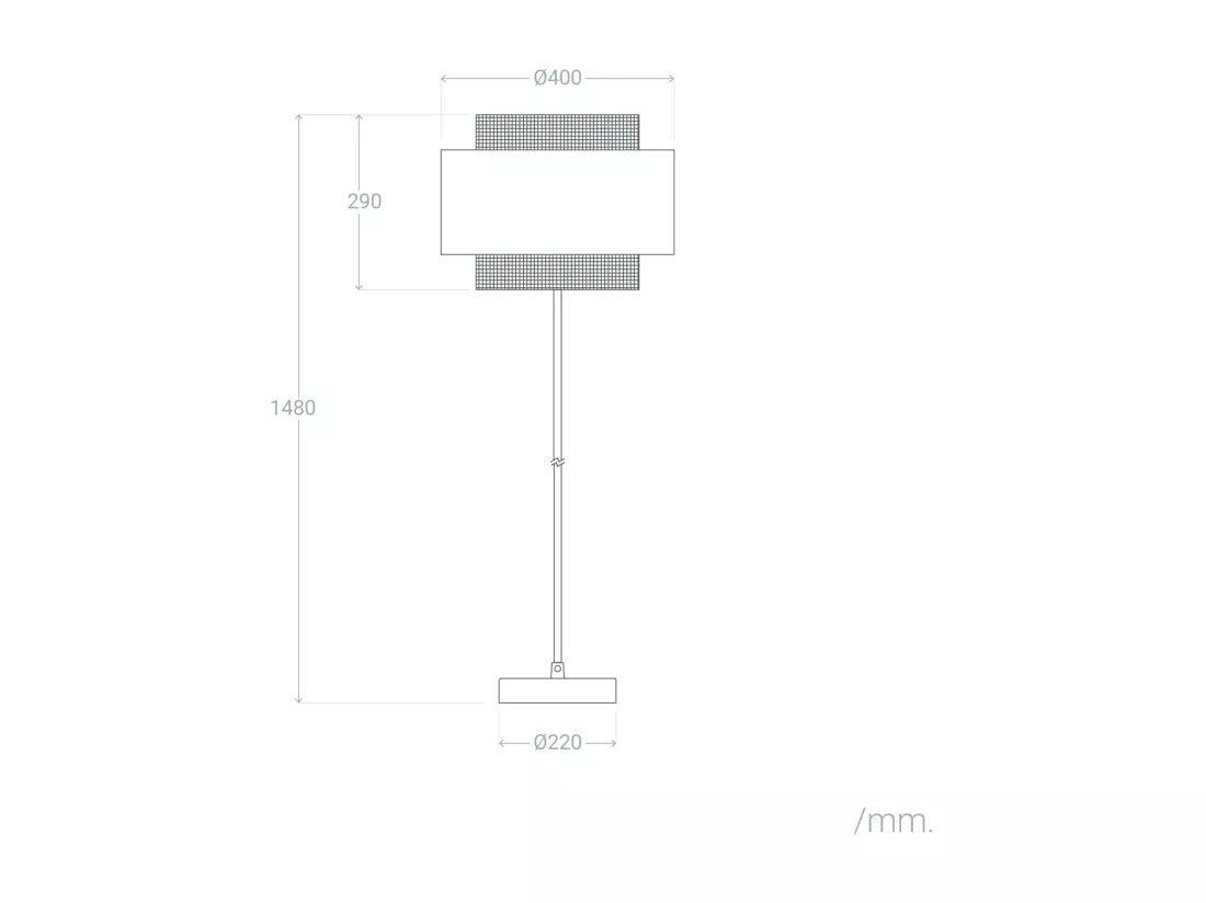 Lampadaire Métal et Tissu Amaia Beige