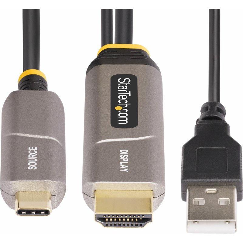 StarTech.com Câble USB-C vers HDMI 2.0 Optique Actif (AOC) de 15,2m, 4K 60Hz, Classé CL3, Câble Optique Actif, Câble Adaptateur USB Type-C vers HDMI Unidirectionnel