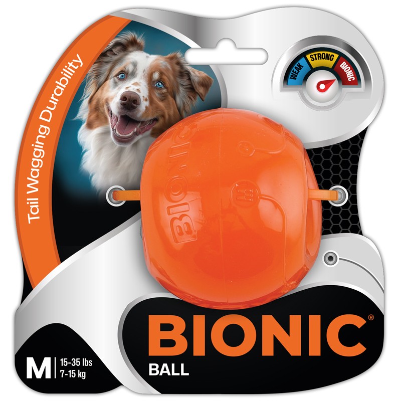 Bola de brinquedo interativa BIONIC para cães, tamanho G, 8,2 cm