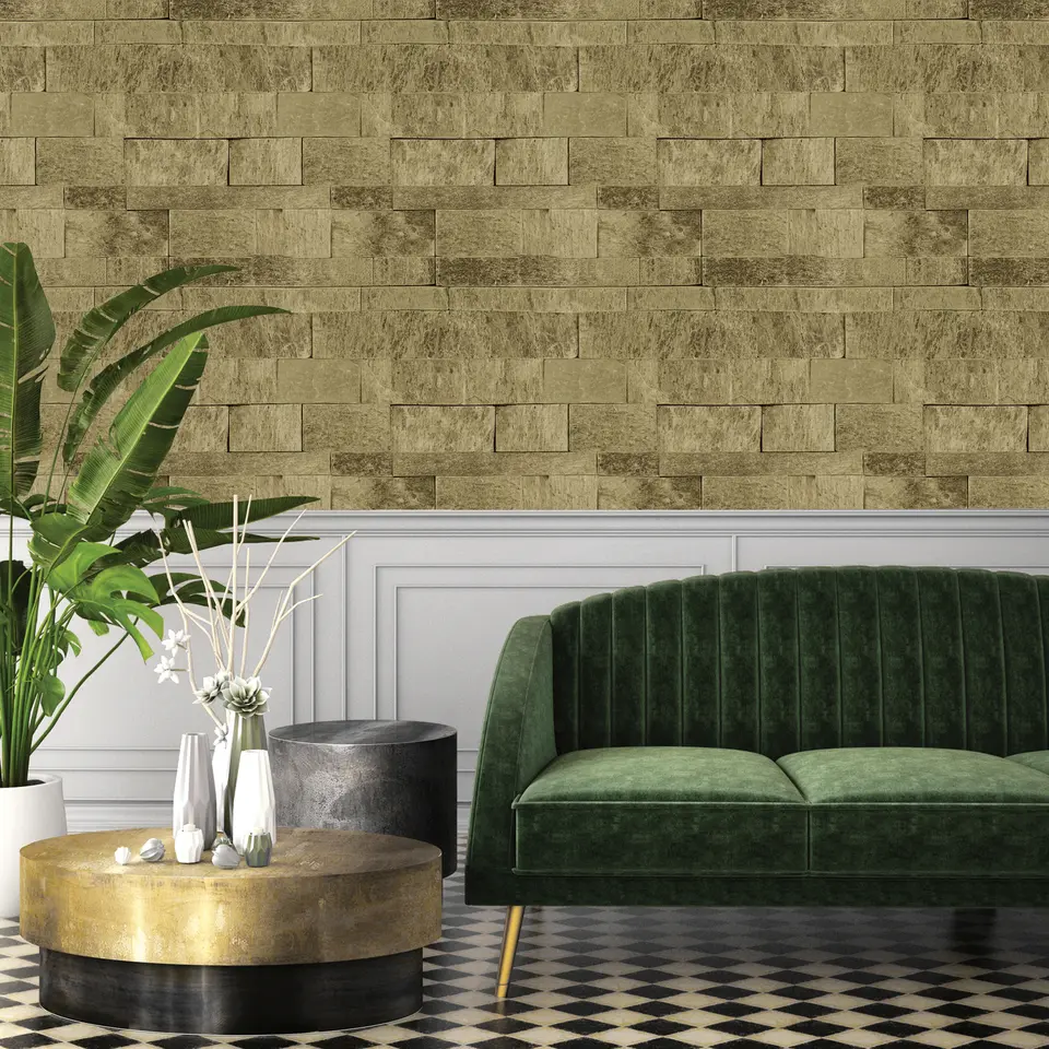 Dutch Wallcoverings - Palma steen beige - 0,53x10,05m