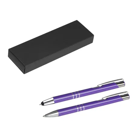 Livepac Office Metall Schreibset / Touchpen Kugelschreiber + Kugelschreiber / Farbe: violett