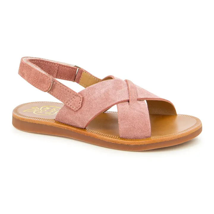 Pom d'Api Sandales Plagette Cross | Vieux Rose