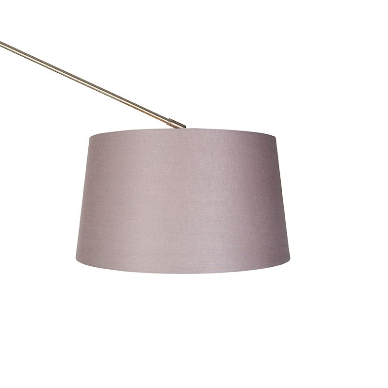 Moderne vloerlamp staal met kap donkergrijs 45 cm - Editor