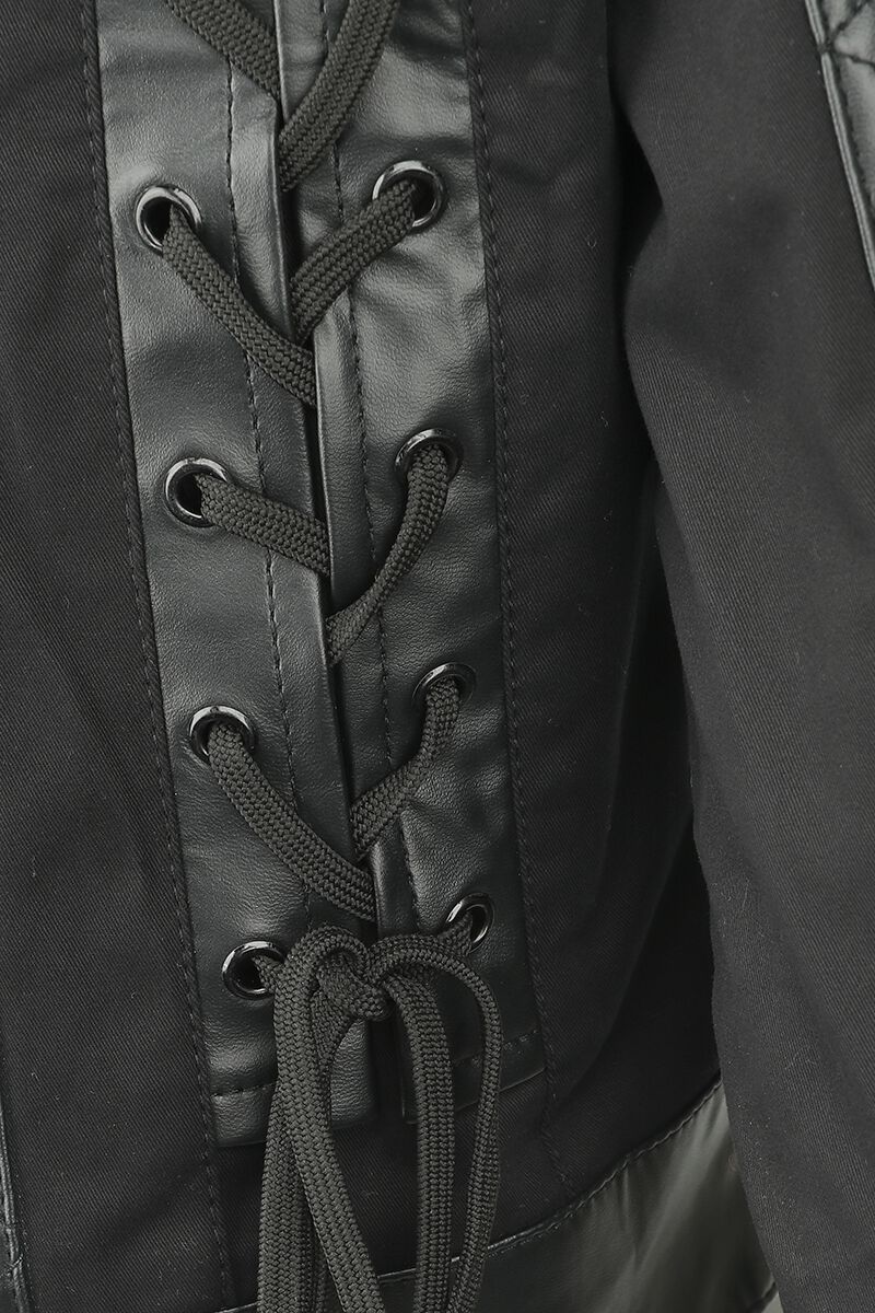Veste courte avec détails simili-cuir | Gothicana by EMP Veste mi-saison