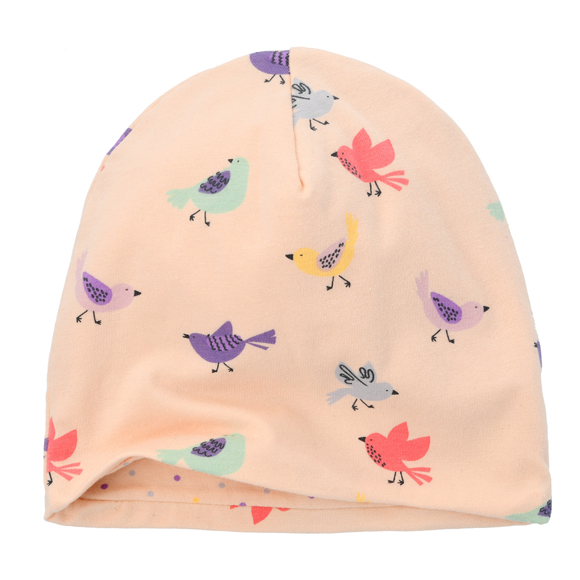 Topomini Baby Mütze mit Vögel-Allover zartrosa