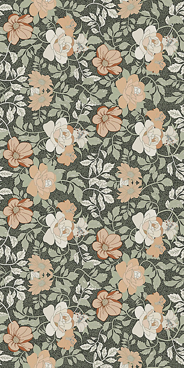 Carrelage sol et mur vert Floral 60 x 120 cm