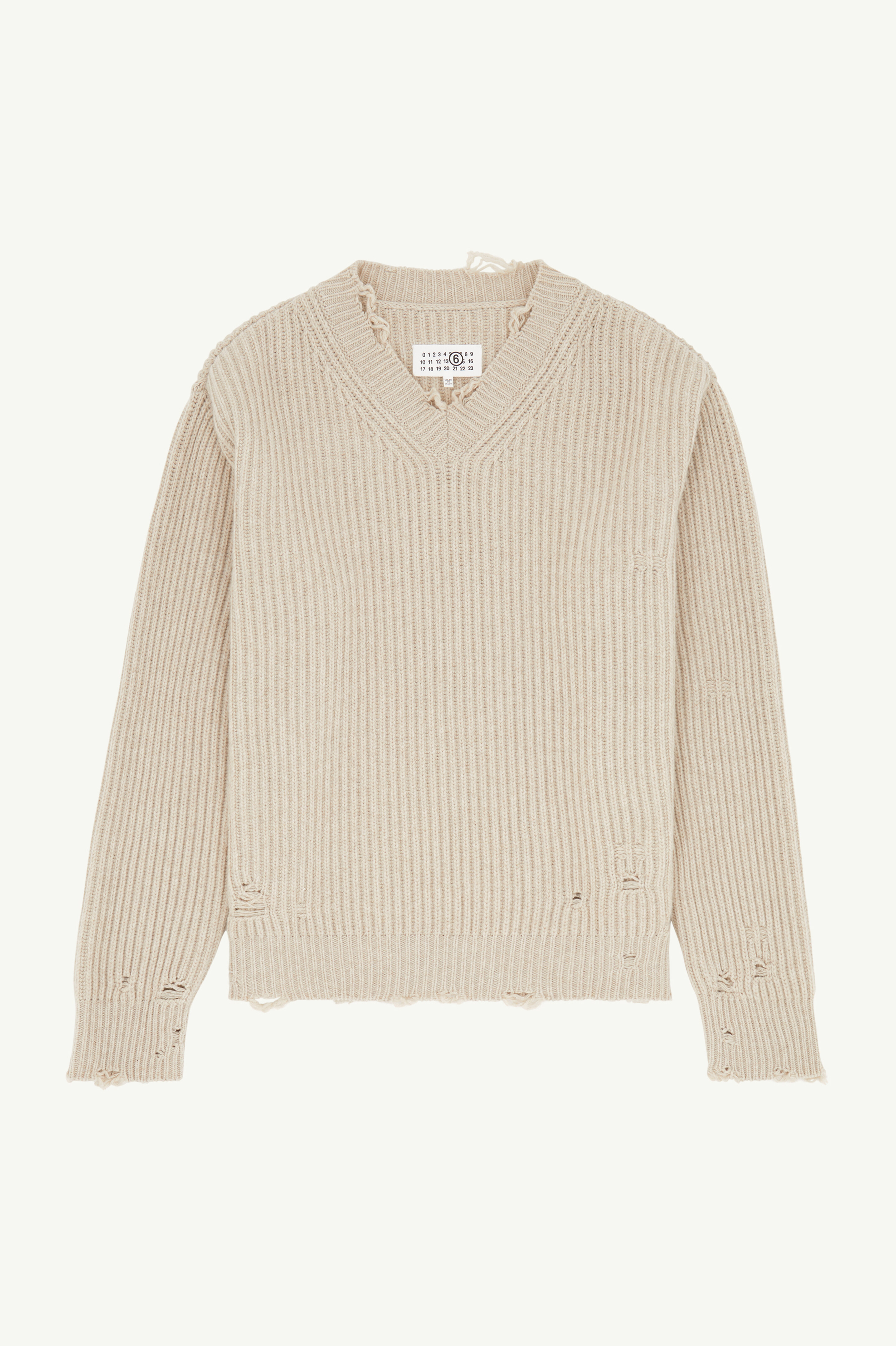 Pull en laine côtelée pour femme | MM6