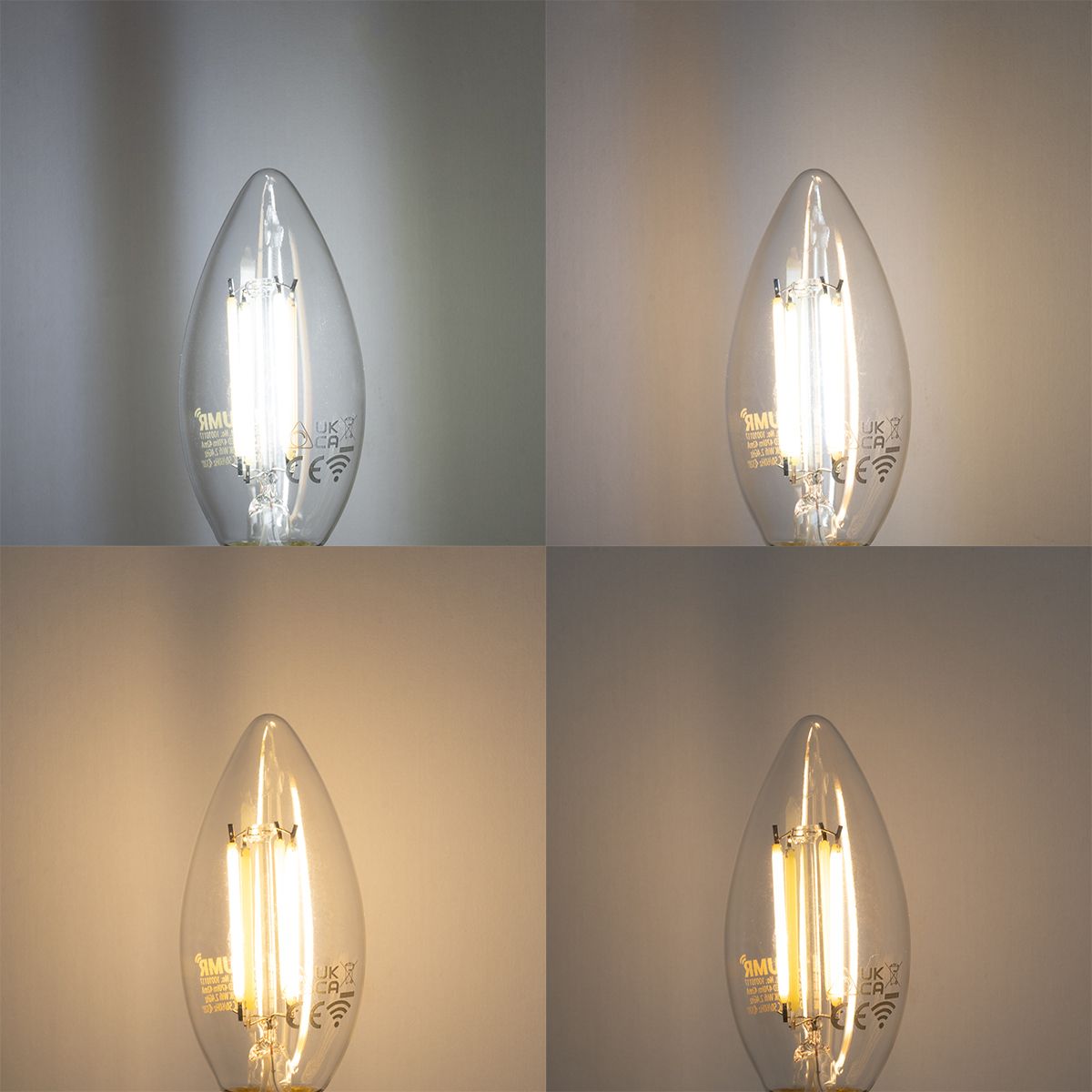 Set van 5 Smart E14 LED lampen C35 helder 4.2W 470 lm 2700-6500K