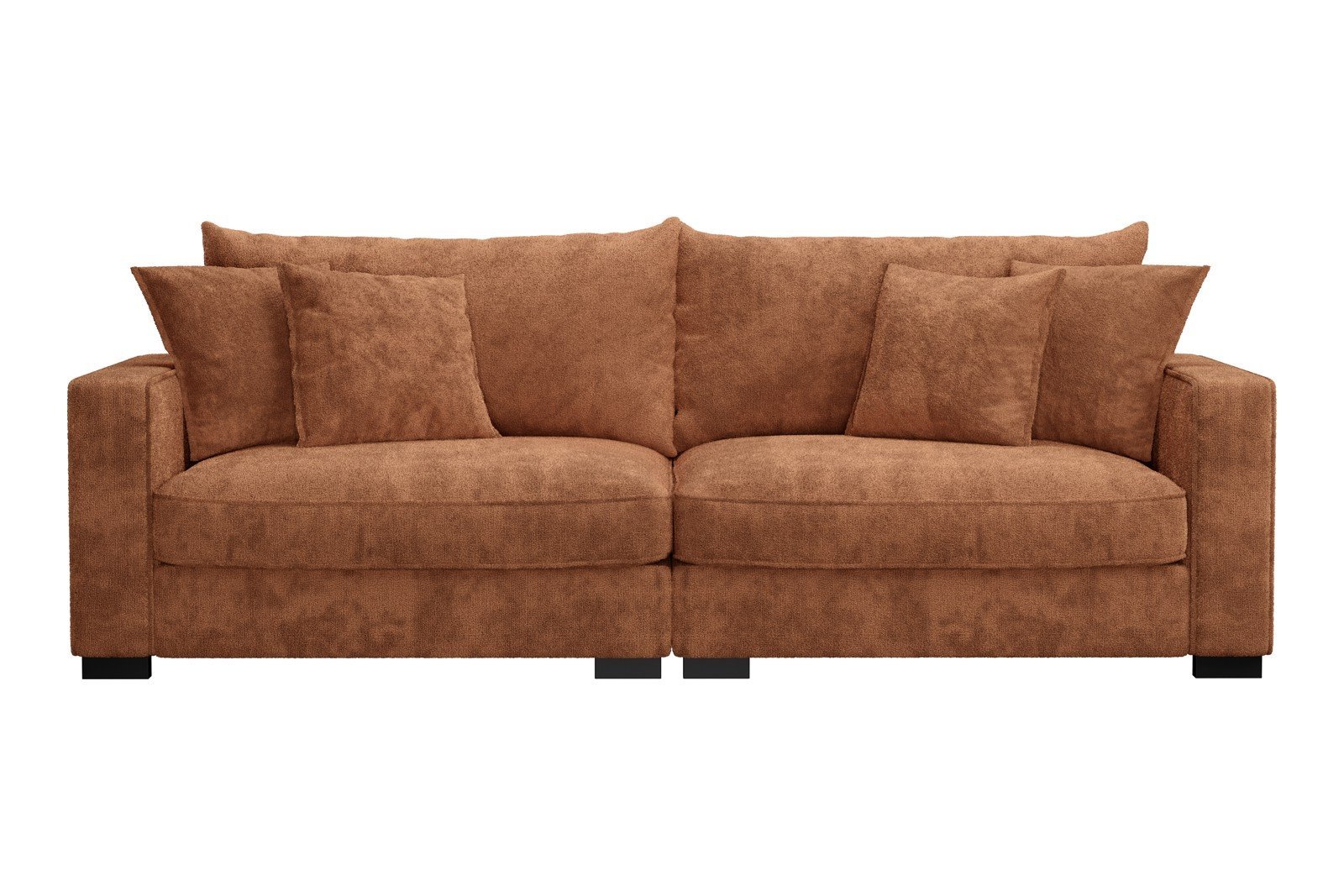 Rossi 3-seter sofa Tekstil Genesis 9 Deep Terra, arm B med sorte ben. Std. Komfort.