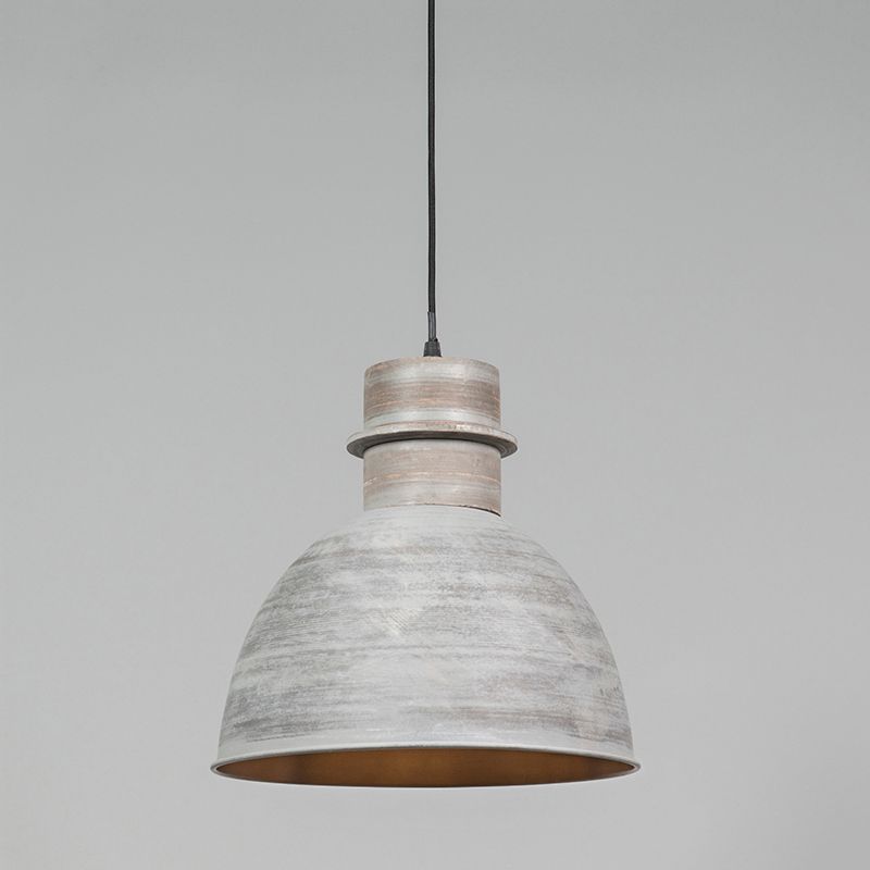 Set van 2 landelijke hanglampen grijs - Dory