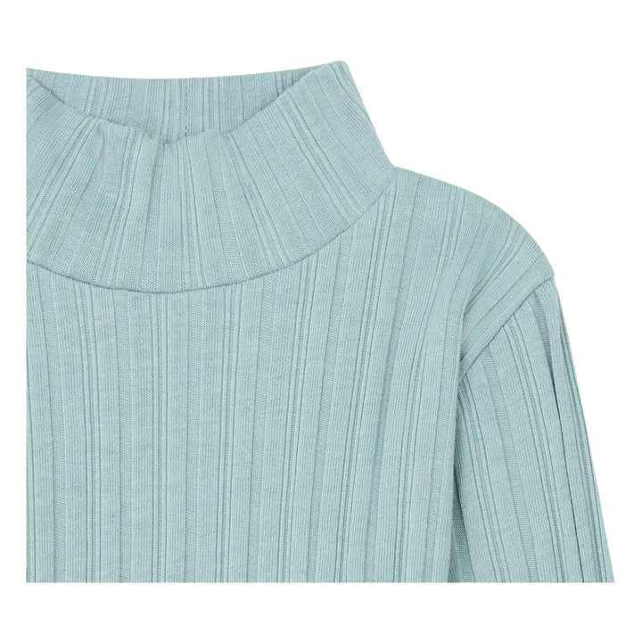 SMALLABLE BASICS Sous Pull Fille Côtelé Coton Bio | Vert Menthe