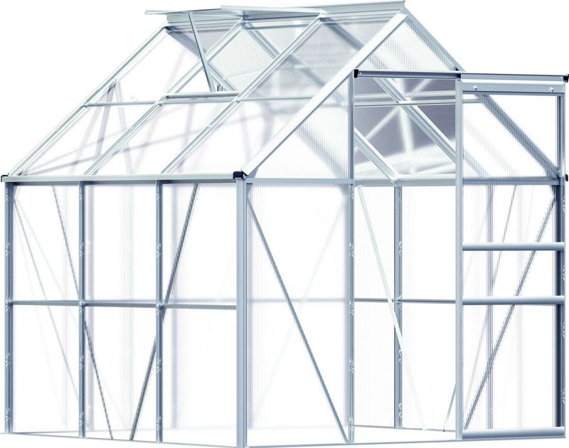Tuinkas - Aluminium - 190x190x195cm - Met Dakraam - 5,8 m³ Inhoud