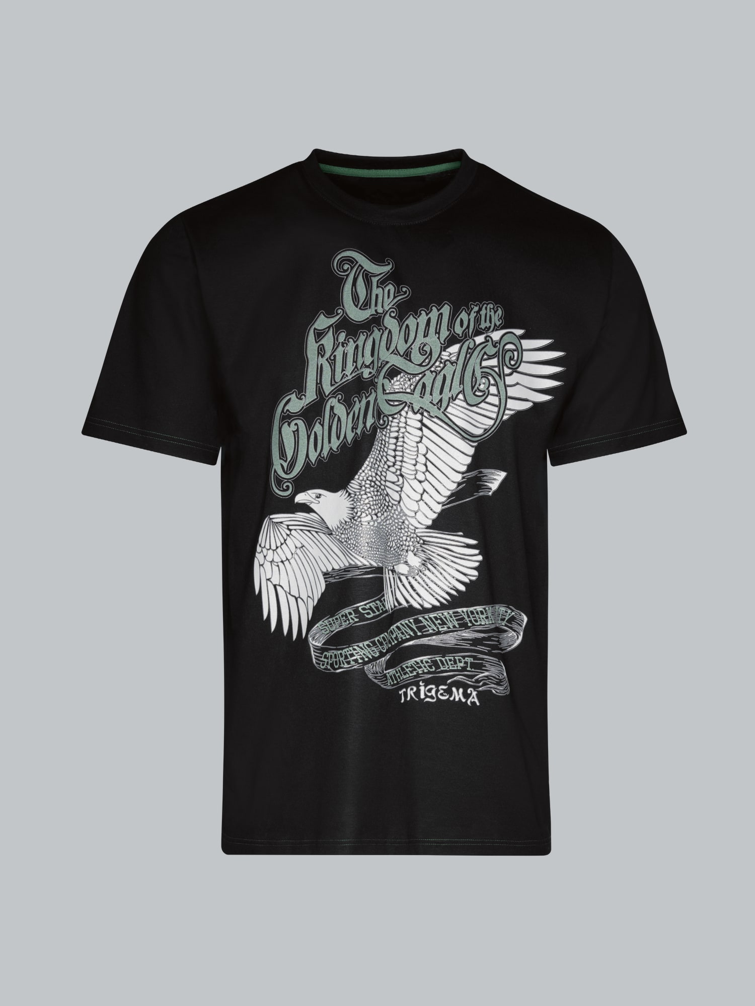 T-Shirt mit großem Adler-Printmotiv Schwarz