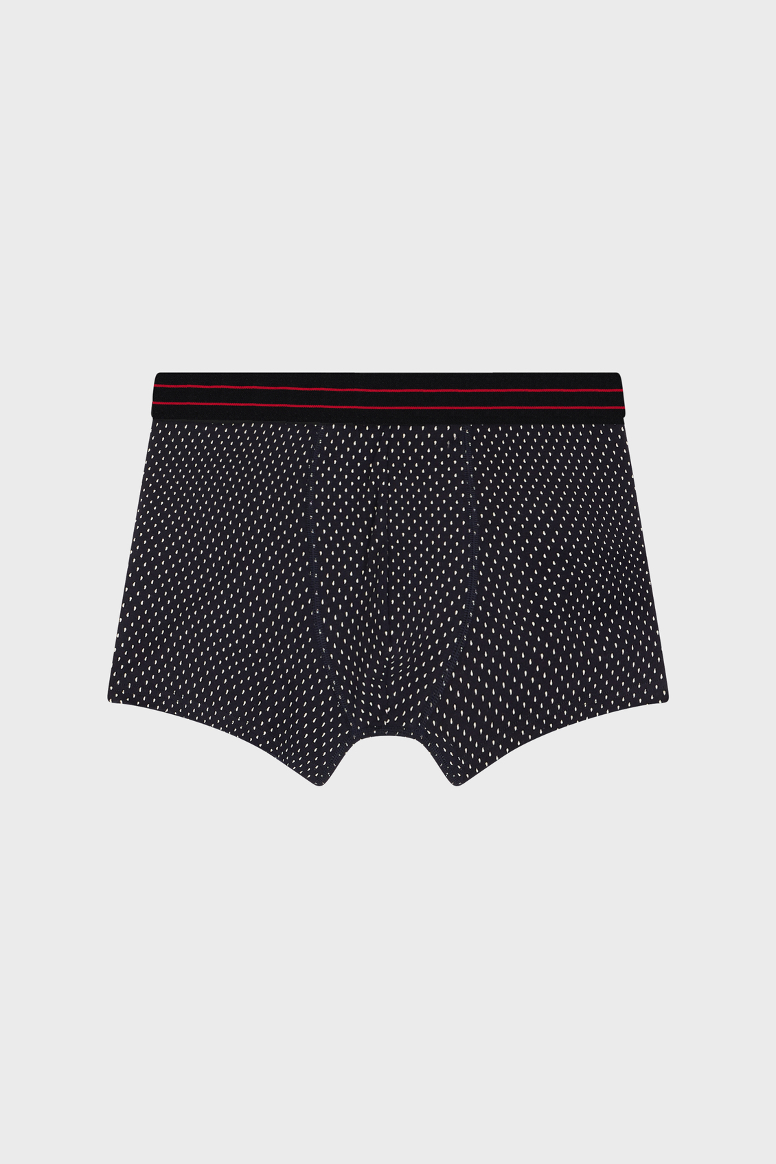 Caleçon en coton stretch noir à motif fantaisie blanc