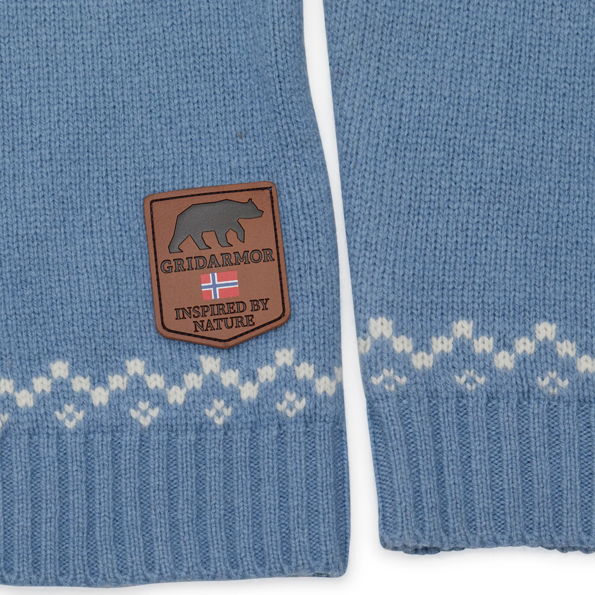 Gridarmor Kids' Snøkrystall Round Neck Ullgenser Light Blue/White