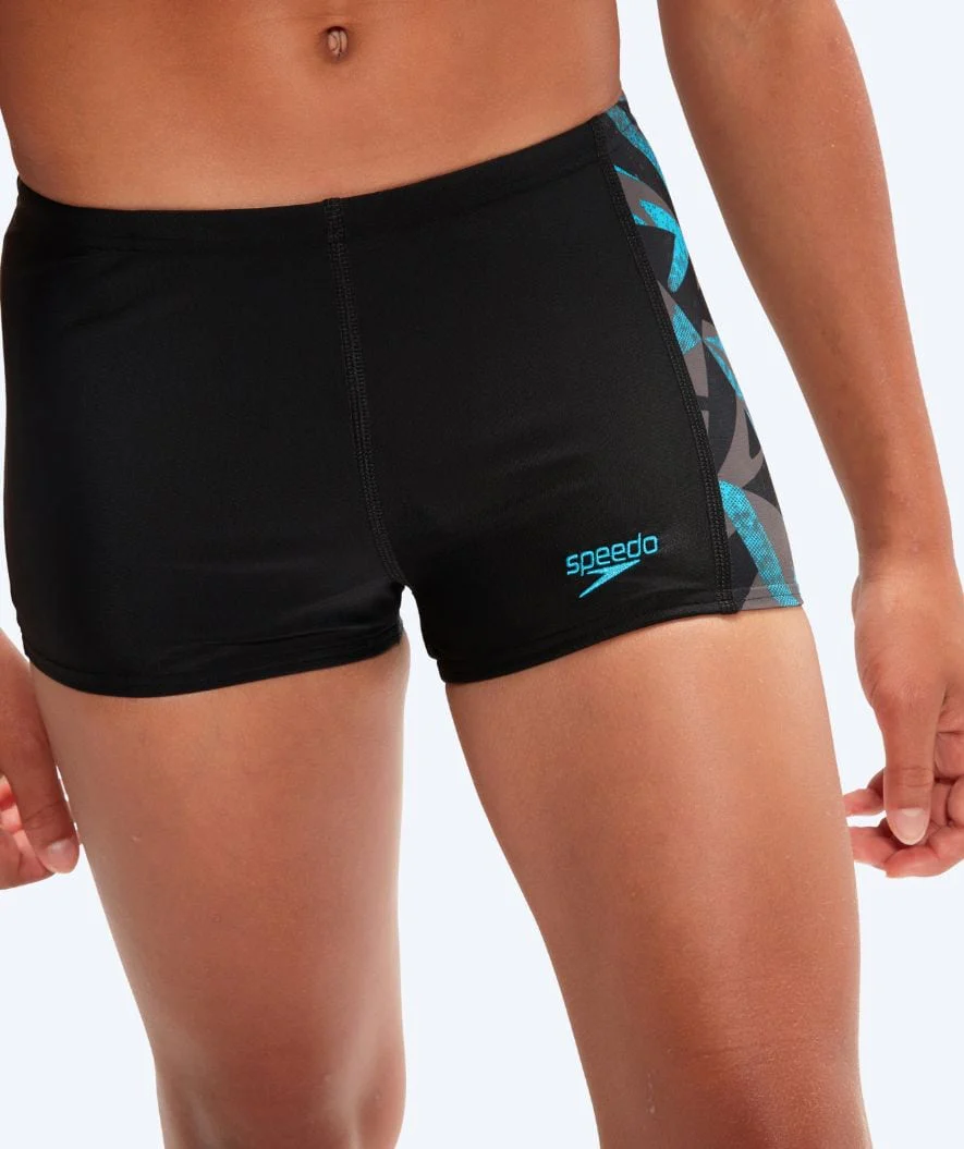 Speedo aquashorts til drenge - Hyperboom Panel - Sort/blå
