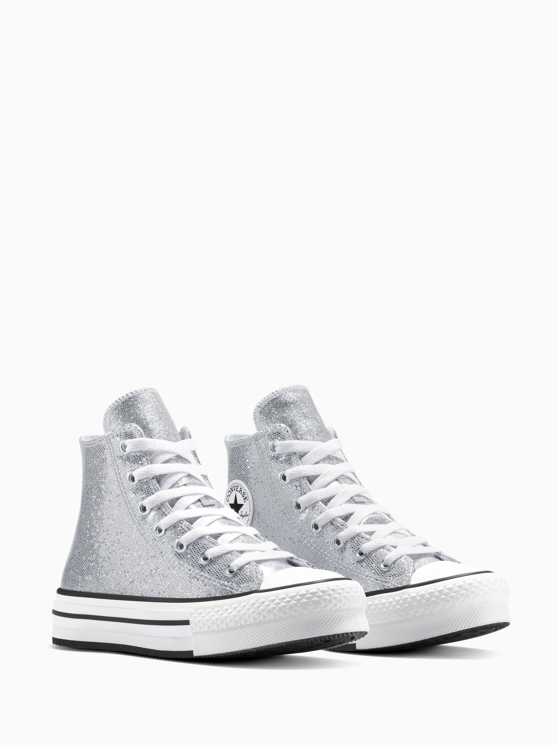 Converse Chuck Taylor Teen Lift Disco Glitter High Trainers
