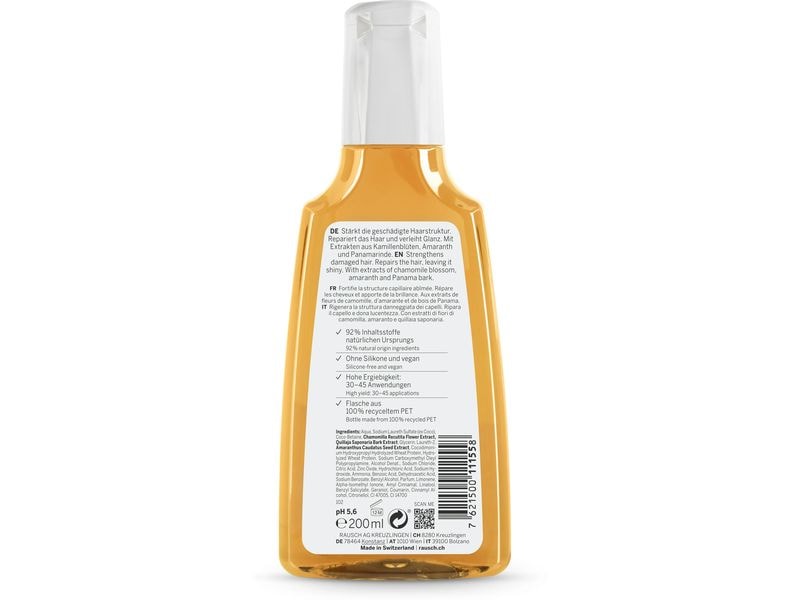 RAUSCH Shampoo Kamille Amaranth Repair 200 ml Reparierendes Haarshampoo für strapaziertes Haar