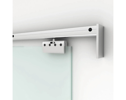 Pertura glazen schuifdeur complete set Neta Satin 920x2050x8 mm Links/Rechts incl. Lovis aluminium beslag, softclose mechanisme, verzonken handgreep