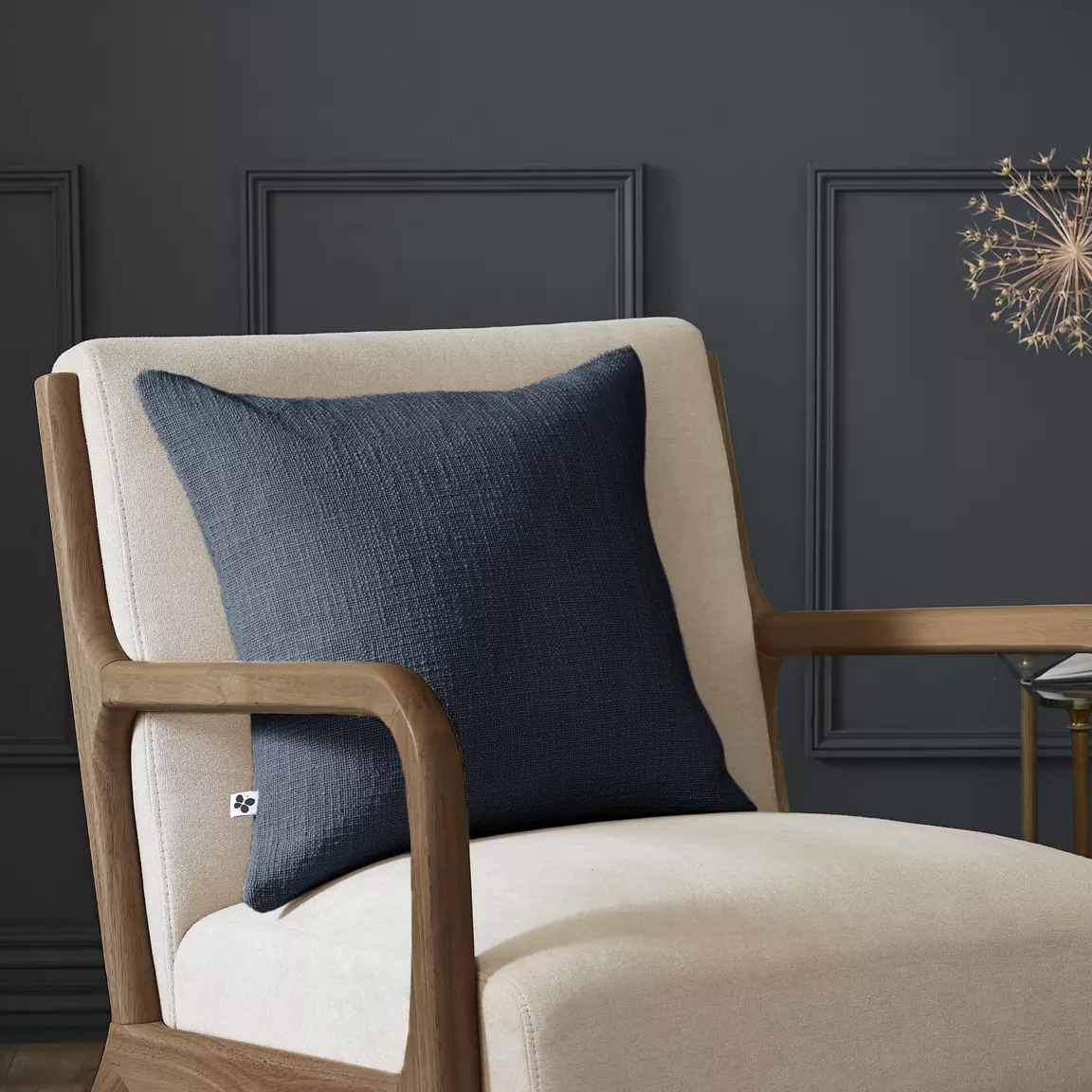Coussin carré coton (45 x 45 cm) Sixtine Bleu nuit