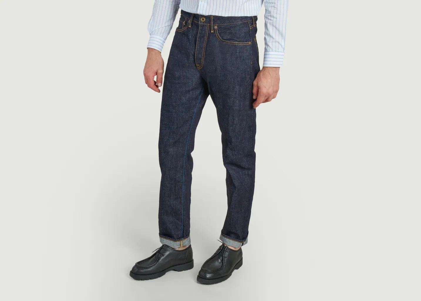 Jean Coupe Classique Droit En Coton Américain 14.8oz Japan Blue Jeans