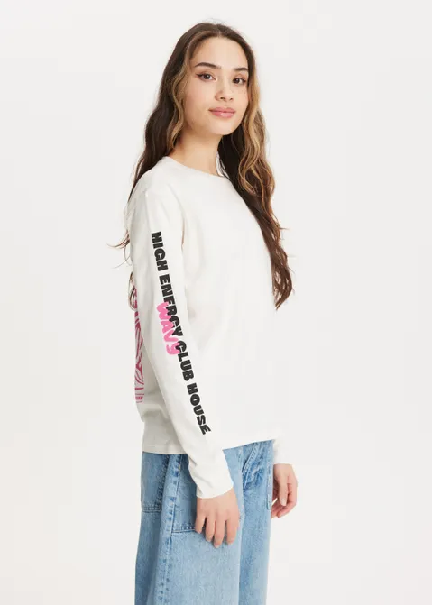 T-shirt met print wavy off-white (WIT.O)